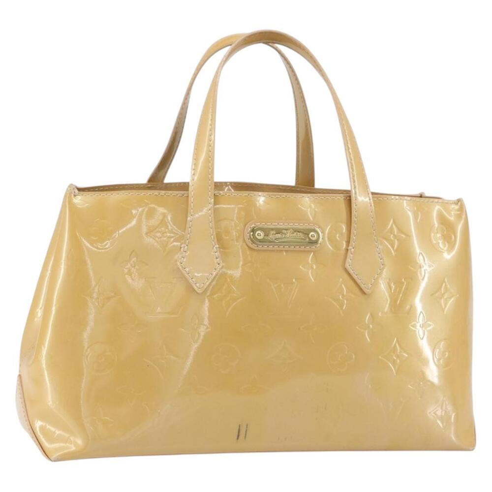 LOUIS VUITTON Vernis Wilshire PM Hand Bag Rose Flow Lantern M91642 Auth BA8608